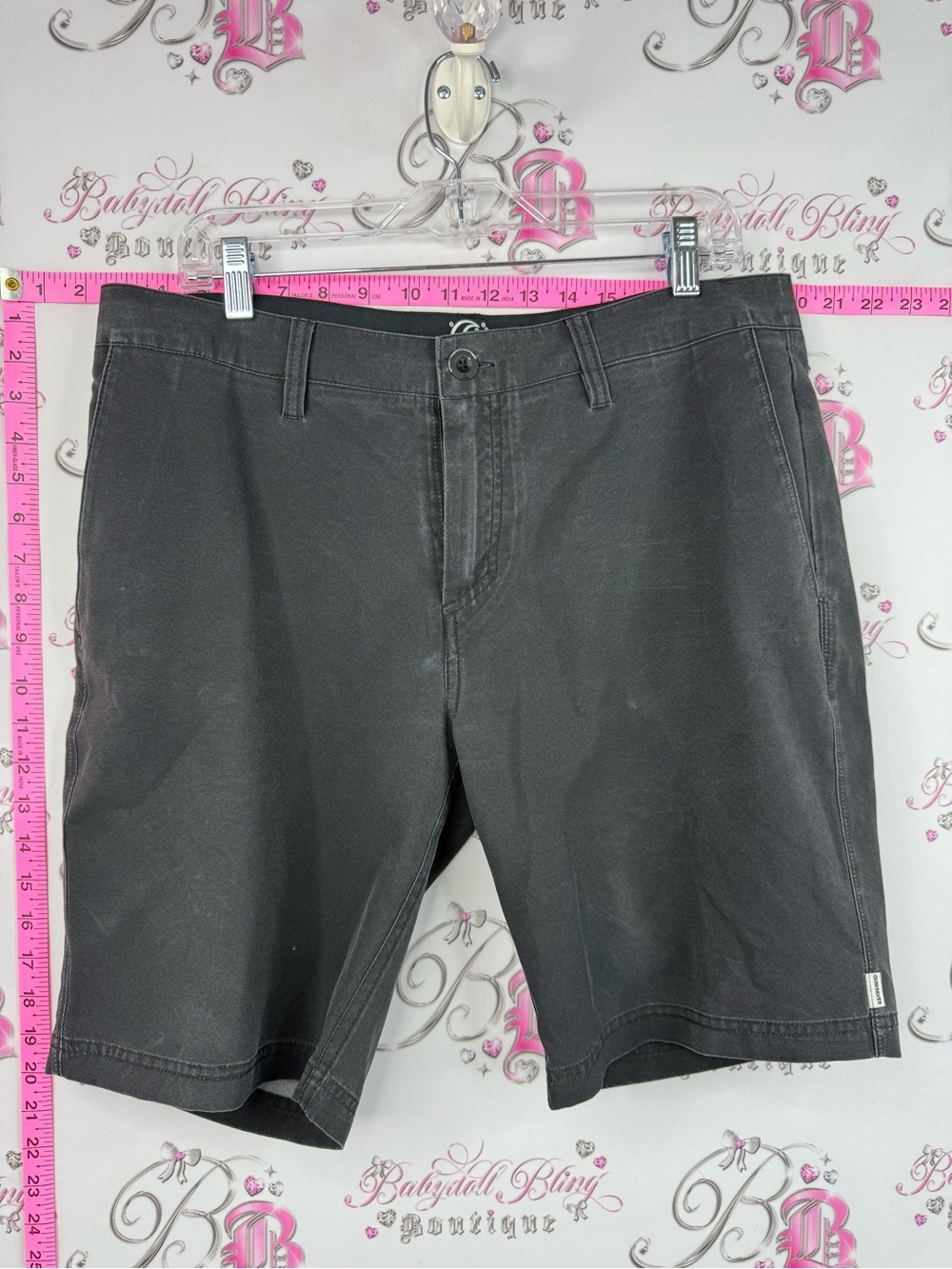 Quiksilver ambhibians shorts black Men's Charcoal Black Flat Front Shorts